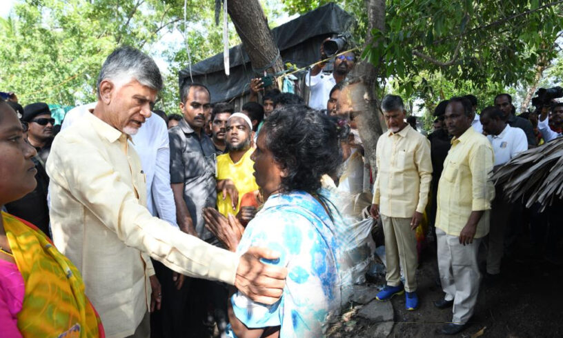 Chandrababu visited cyclone affected villages