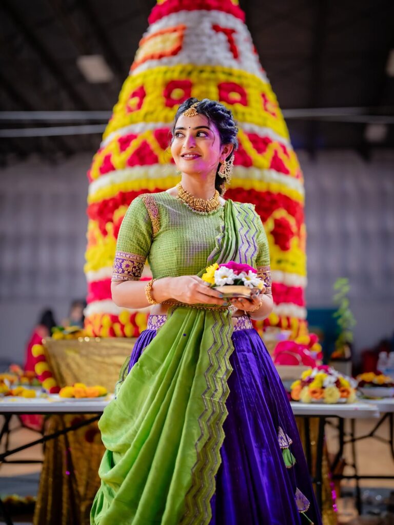 ananya nagalla in us in bathukamma celebration